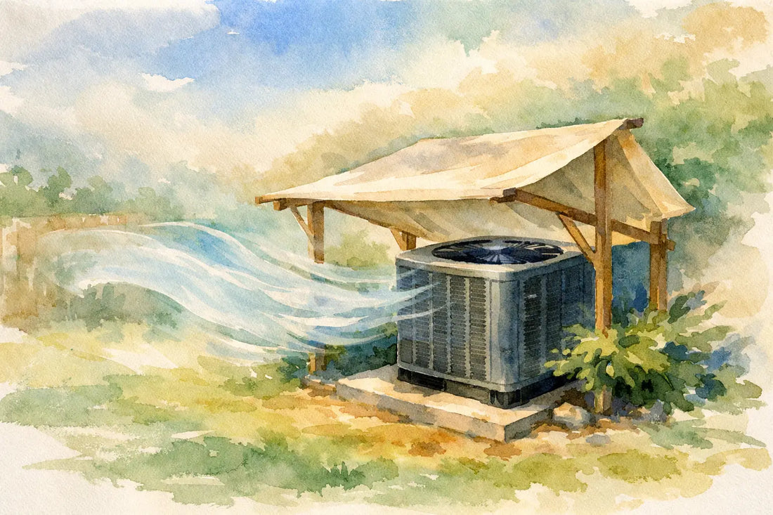 AC Condenser Shade Canopy That Keeps Air Moving