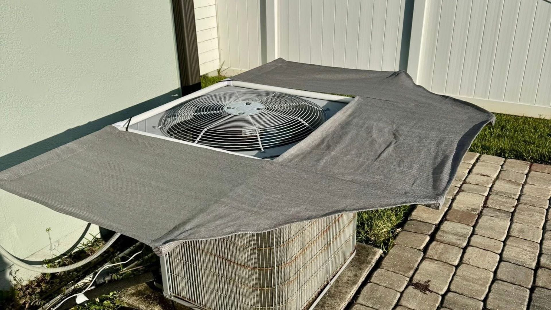 AC Shade Installed On A Unit 